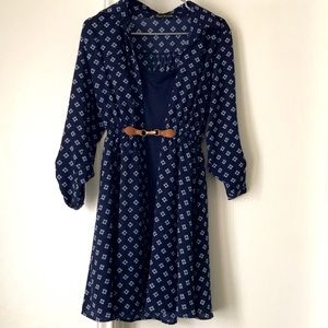 Ryan Michelle Navy Blue Button up Dress